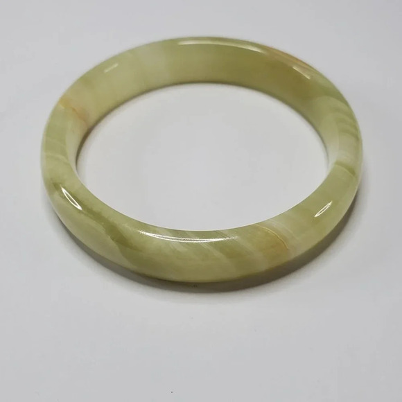 Natural Jade, Jadeite Stone Bangle Bracelet 2.25 inch 57.15 mm opening - Picture 10 of 10